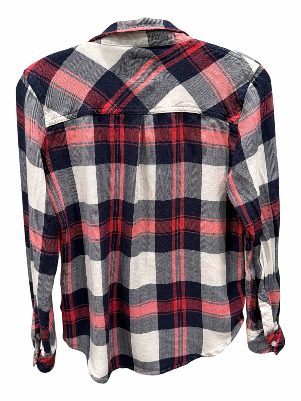 Rails Hunter Plaid Shirt Small White Indigo Blush Rayon - Picture 3 of 8